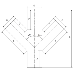 STBD - Double branch pipe galvanized
